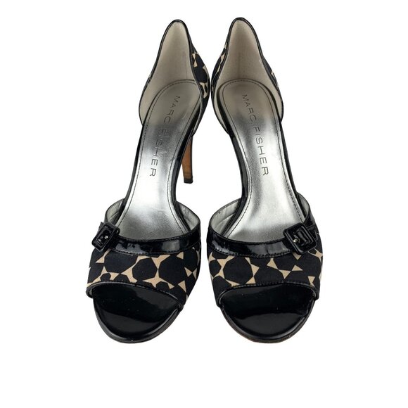 Marc Fisher Giraffe Print Cream and Black D'Orsay Heels size 6.5 - Picture 2 of 8